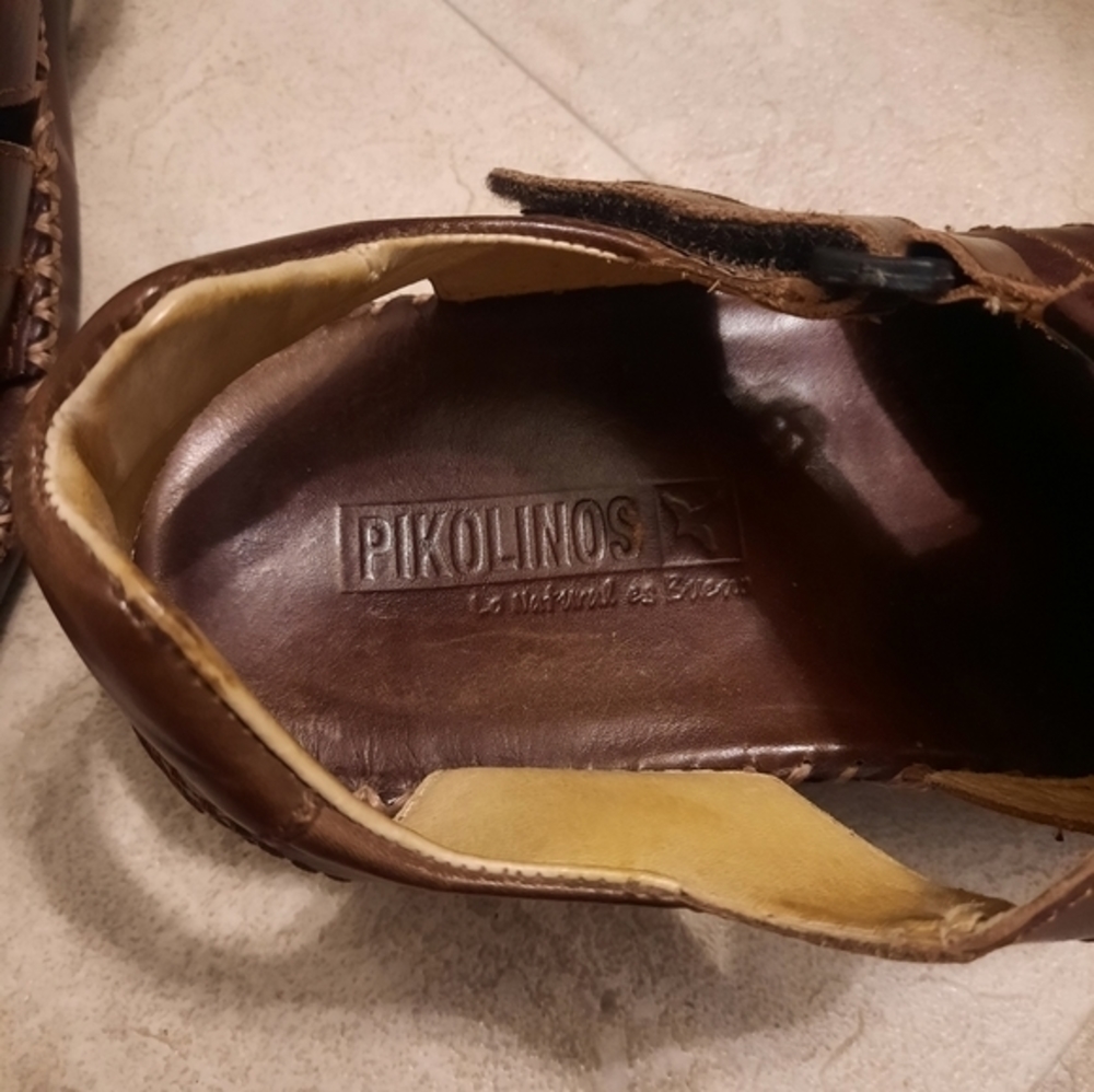 Pikolinos‎ Brown Leather Fishing Sandal! Size 44 - Mens - Picture 3 of 10